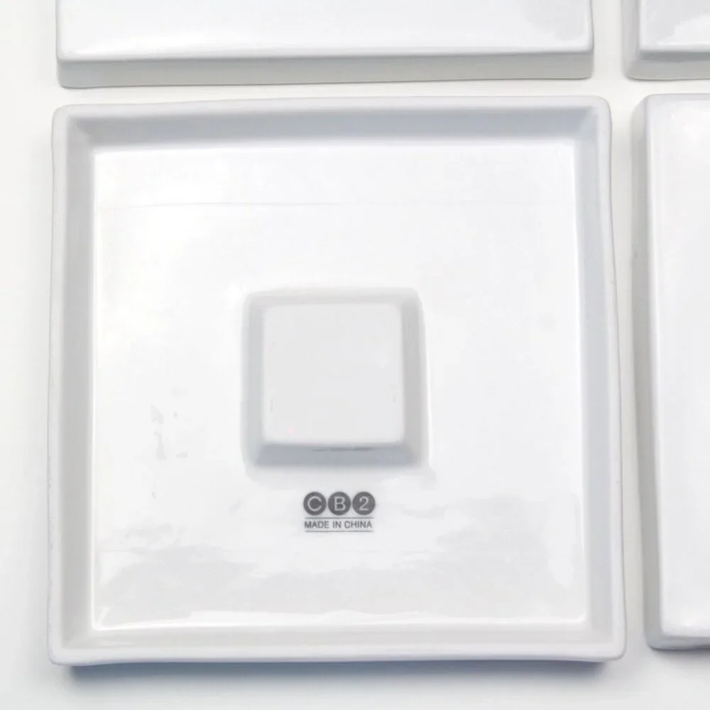 CB2 Crate & Barrel Sushi Appetizer Plates‎ Set of 4 VGUC